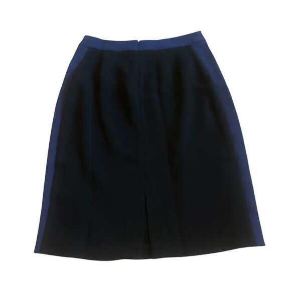 Diane Von Furstenberg Black Blue Color Block Pencil Skirt Slit Size 6 Women's - Picture 6 of 10